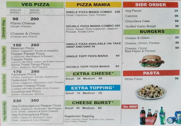 Chitra Pizza menu 