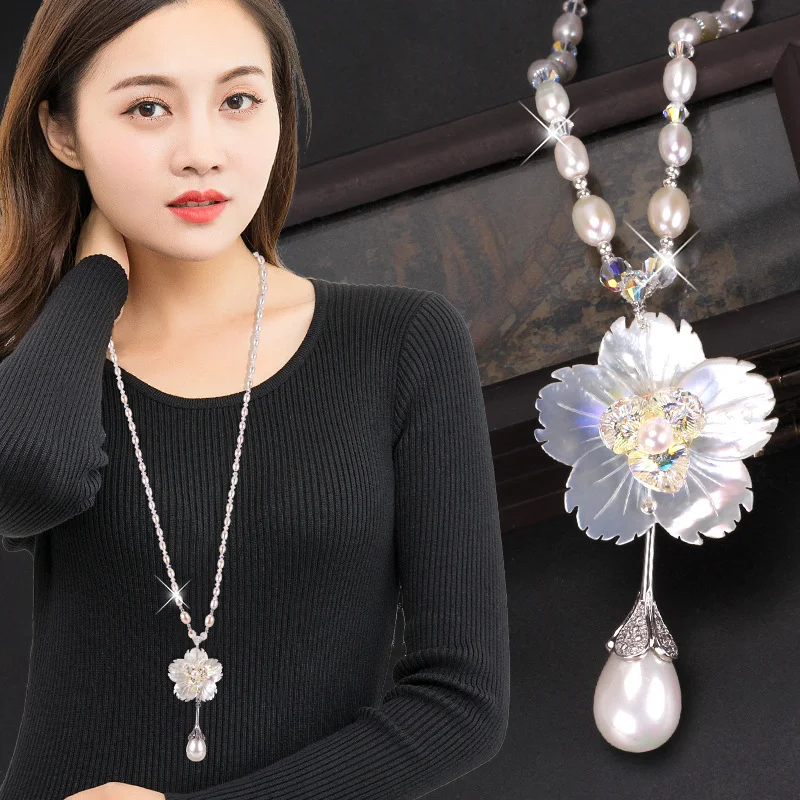 Collier de pull en cristal pour femmes, accessoire pendentif long. Sublimez vos tenues avec ce bijou étincelant et élégant. Un cadeau idéal pour elle.