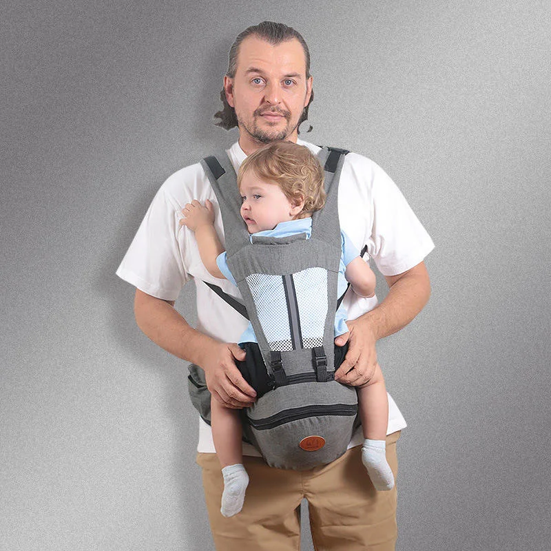 Baby Hip Seat Carrier Waist Stool with adjustable strap, buckle, pocket and soft inner. Perfect for child, infant and to