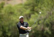 Zander Lombard of SA plays his second shot on the sixth hole on day two of the Nedbank Golf Challenge at Sun City.