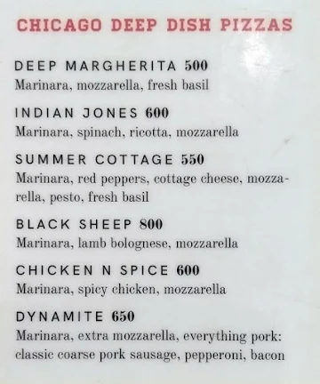 Big Fat Pizza menu 