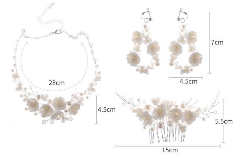 Title 1, Ensemble peigne, collier et boucles doreilles ...