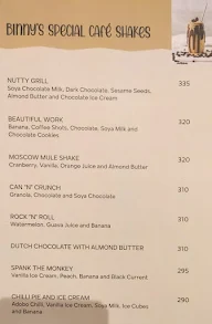 Binny's Kitchen menu 1