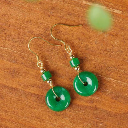Title 3, New Elegant Emerald Jade Earrings add a touch o...