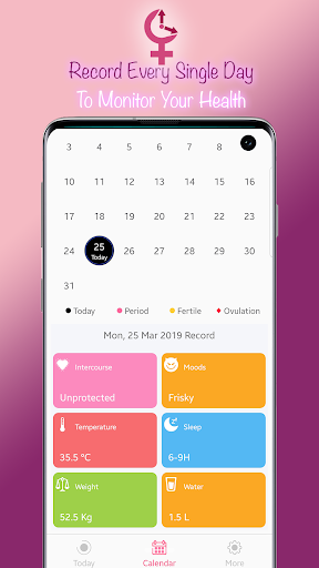 Screenshot My Period Tracker - Calendar