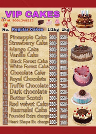 Vip Cakes menu 1