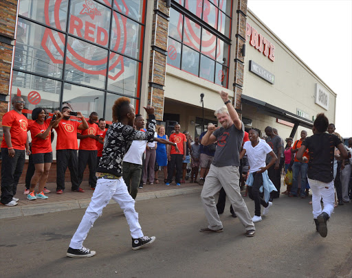 Sir Richard Branson photographed on arrival at one of his gyms in Jabulani, Soweto, today. Photo: Supplied