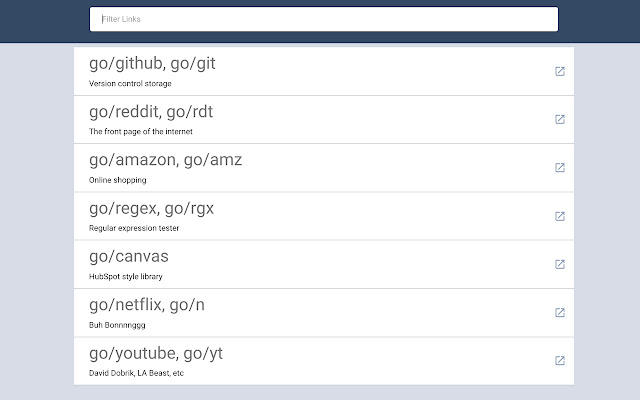 Go Links chrome extension