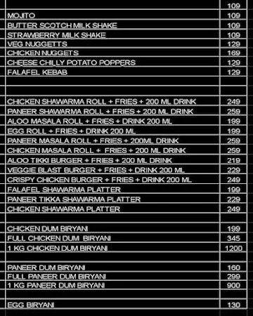 Shawarma Zone menu 