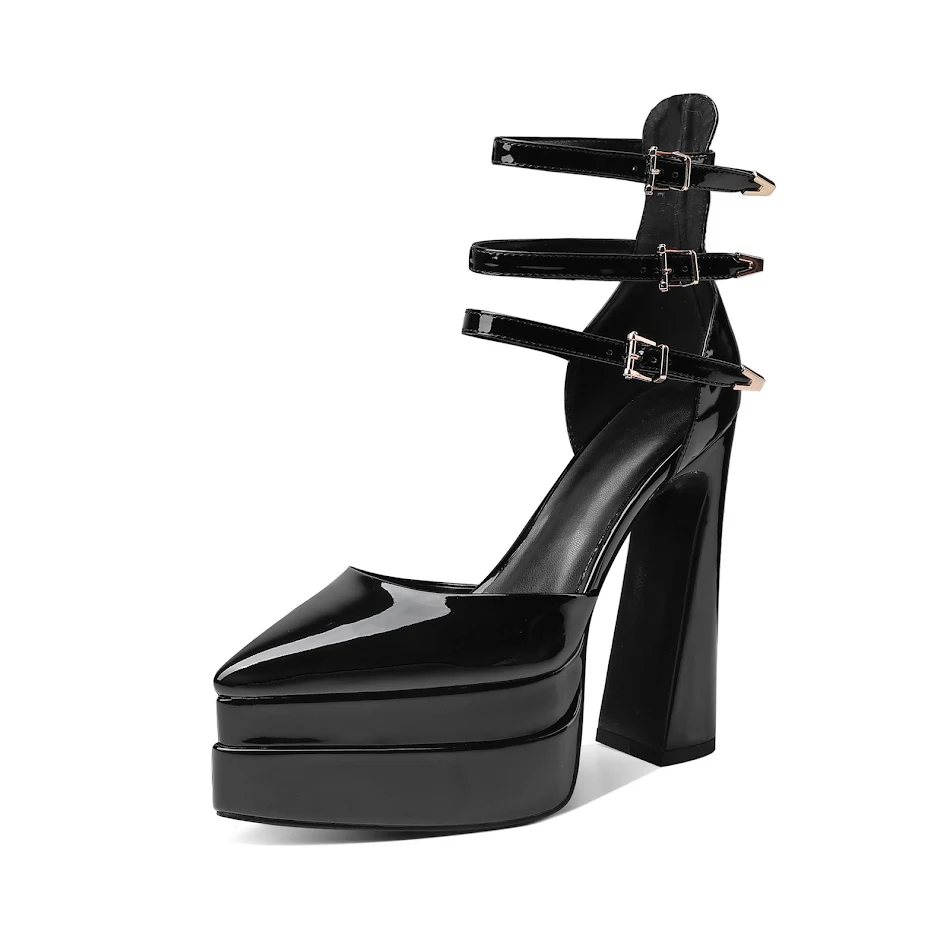 Sandali da donna casual tinta unita, platform waterproof, tacco spesso a punta, per un look comodo e alla moda, perfetti per ogni occasione