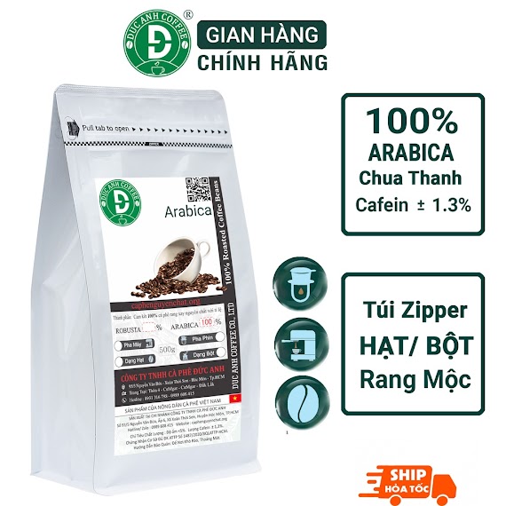 Gói 500G Cà Phê Arabica Rang Mộc Duc Anh Coffee Tùy Chọn Pha Phin Pha Máy Hoặc Nguyên Hạt Công Ty Cà Phê Đức Anh