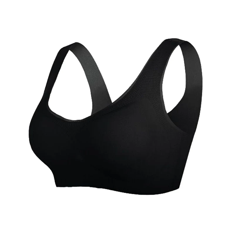 Roupa íntima feminina de verão ultrafina de seda gelada sem costura, peito grande, sem aro, anti-queda, tamanho grande Beauty W