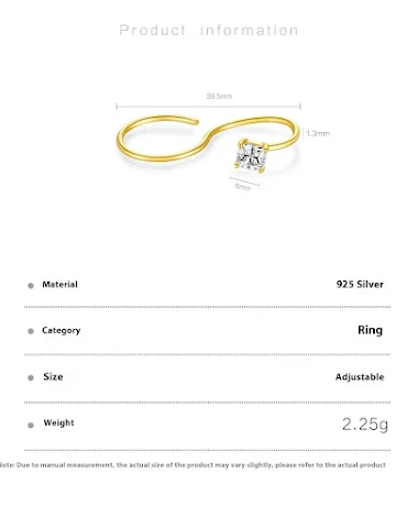 S925 Sterling Silver Double Finger - 2