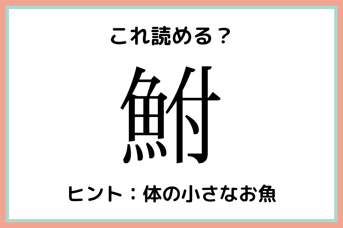 鮒 って何て読む 大人なら知っておきたい 難読漢字 魚編 Trill トリル