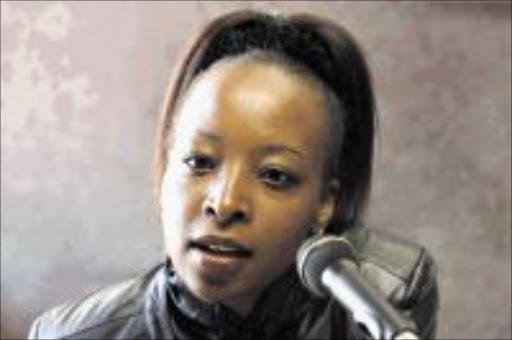 Angela Makholwa, an author of the 30th candle during the podcast interview at the Times offices in Rosebank. PICTURE: SYDNEY SESHIBEDI 22/07/2009