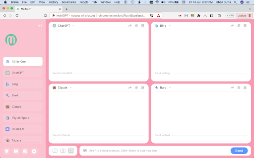 MultiGPT - Access All chatbots at once