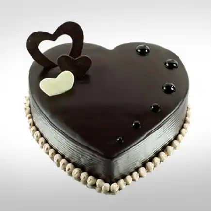 Chocolate Truffle Cake Heart Shape Cake