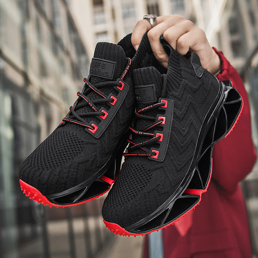 Title 4, Mens Flying Knit front lace-up high-end sneake...