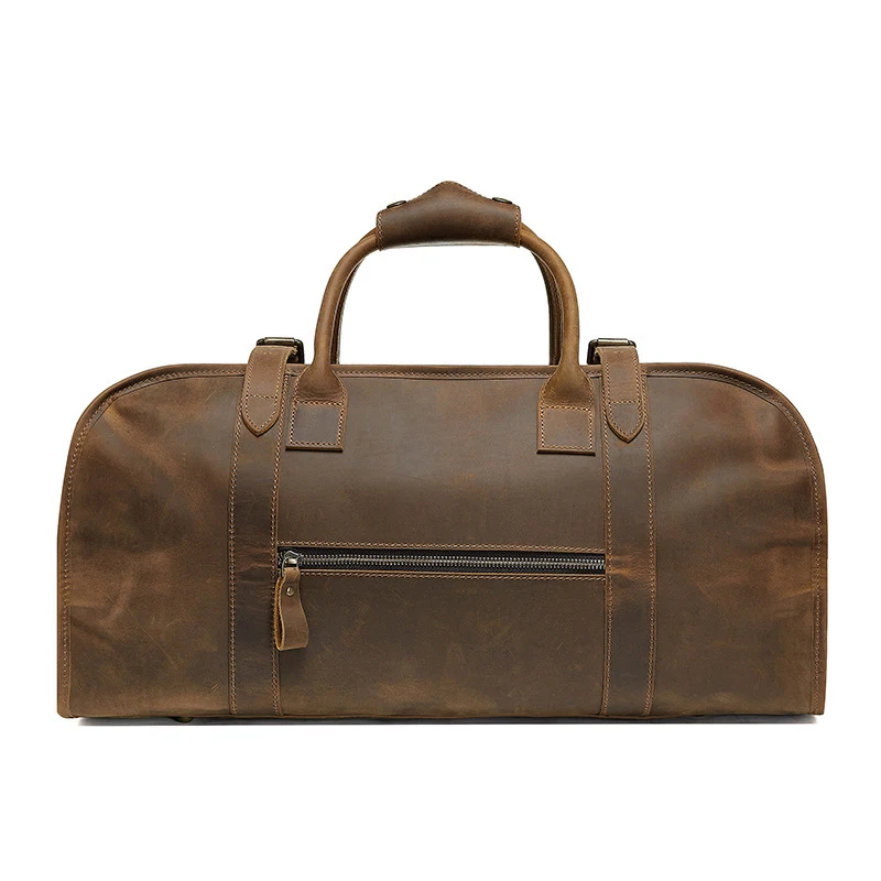 Bolso de viaje vintage de cuero europeo y americano, portátil, ideal para viajes y escapadas con estilo y durabilidad.