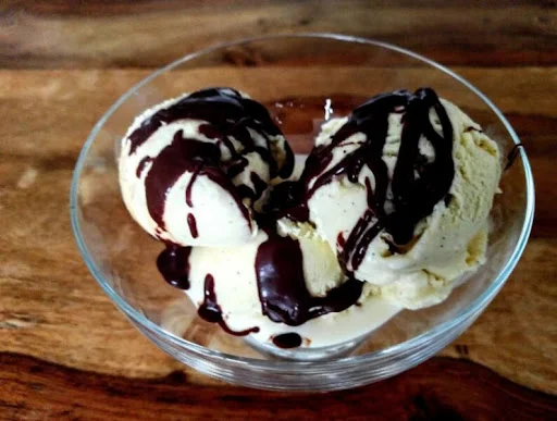 Chocolate Ice Cream + Chocolate Sauce