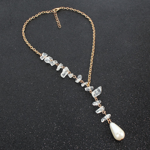 Title 3, Pearl Water Drop Pendant Necklace