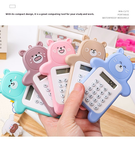 Title 1, Cartoon Bear Calculator Student Mini Portable P...