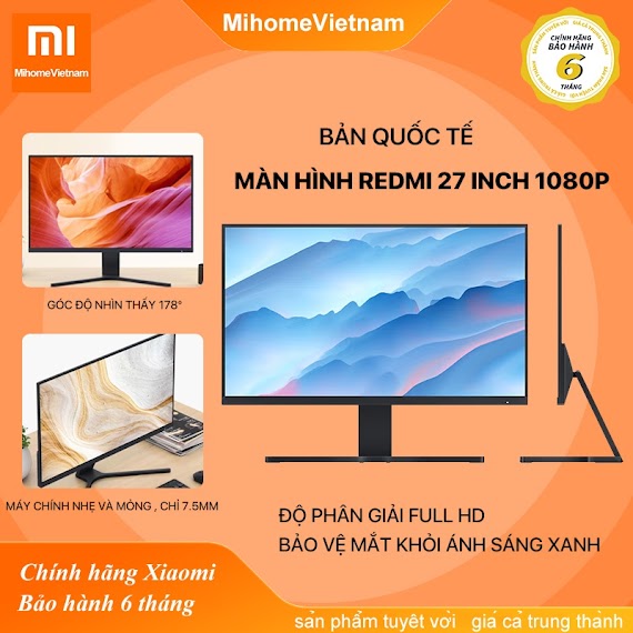 Màn Hình Vi Tính Xiaomi Redmi Desktop Monitor 22Inch, 24 Inch, 27 Inch Phẳng / Ips / Tần Số 75Hz / Fhd 1080P