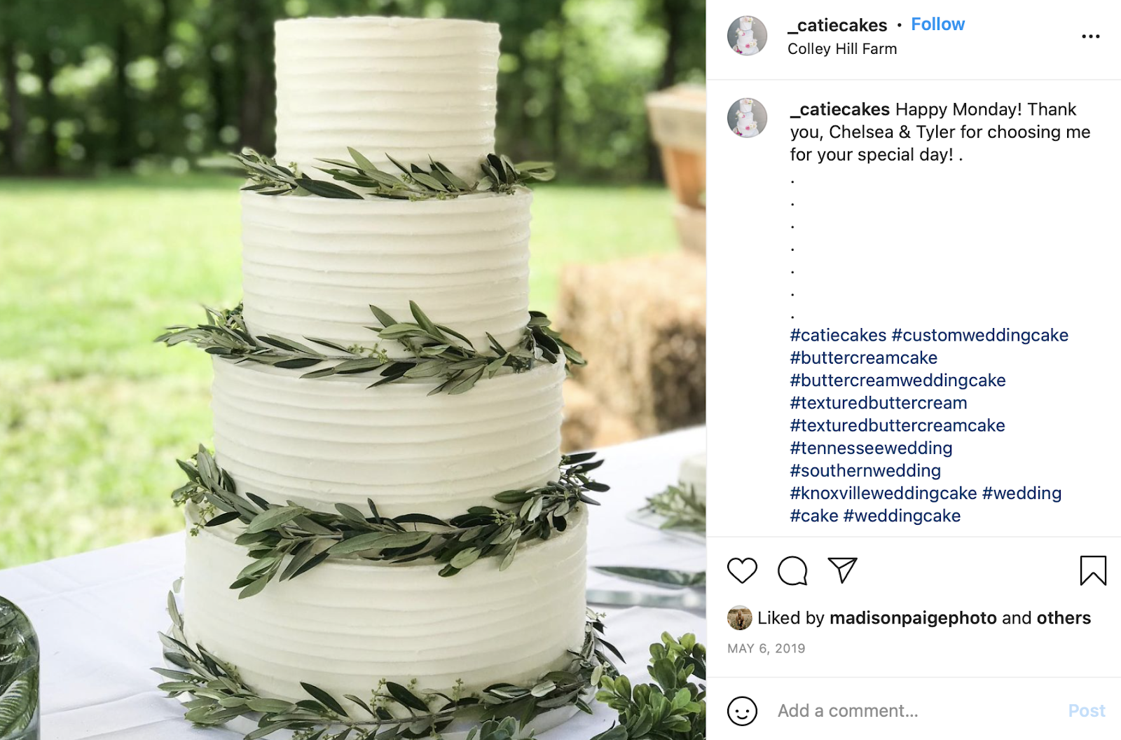 simple greenery to your wedding cake