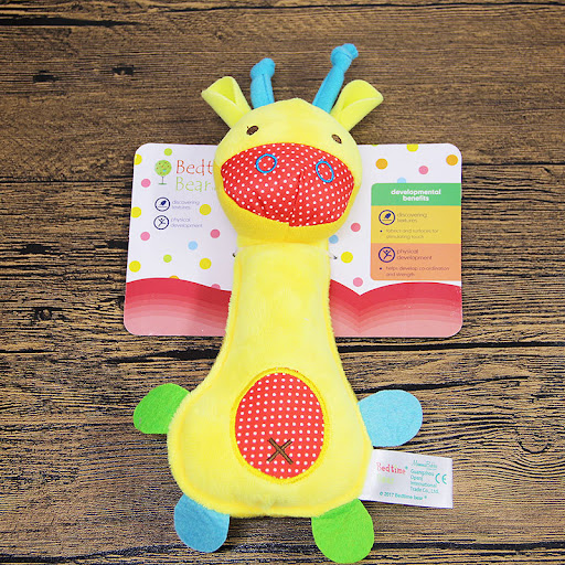Title 4, Double Sounder Dog Plush Toy with Built-In Ratt...