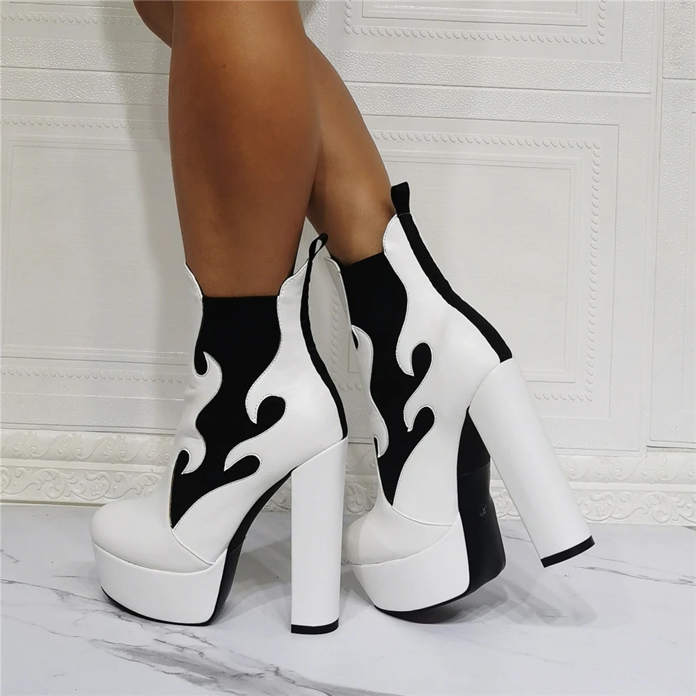 Title 4, Womens Platform Flame Thick High-heeled Large ...
