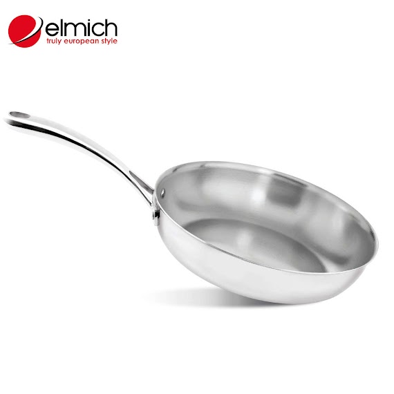 Chảo Inox 304 Đúc Liền Nguyên Khối Elmich Trimax Max Size 20Cm/ 24Cm/ 26Cm Dùng Bếp Từ - Hàng Chính Hãng