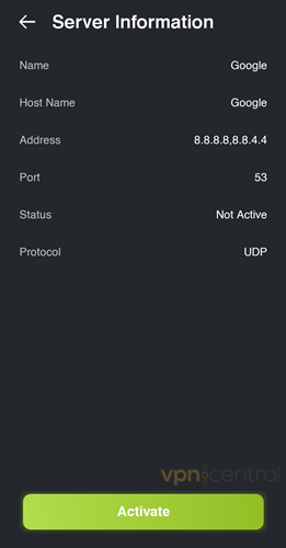 dns changer server information