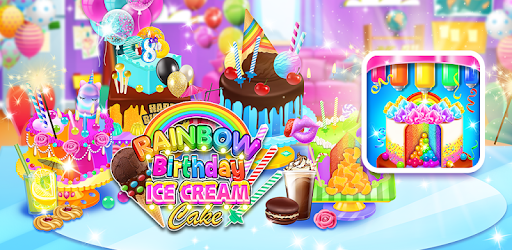 Rainbow Glitter Birthday Cake Maker - Baking Games Android App