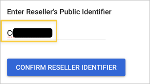 U ziet het dialoogvenster Openbare reseller-ID invoeren.