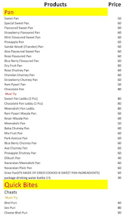 Mayur Pan House menu 6