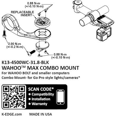 K-Edge Wahoo Max Combo Mount - 31.8