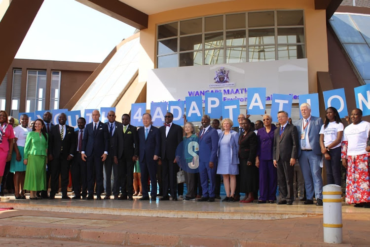 Former United Nations Secretary-General Ban Ki-moon with other delegates during the high- level intergenerational dialogue at the Wangari Maathai Institute for peace and environmental studies, Nairobi on September 4, 2023/ LEAH MUKANGAI