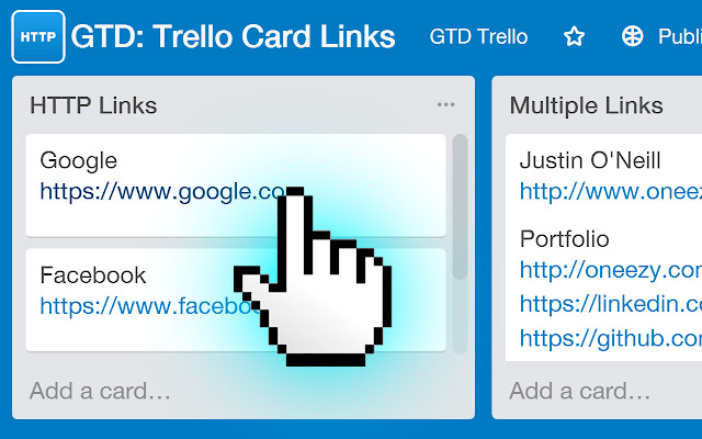 GTD: Trello Card Links chrome extension