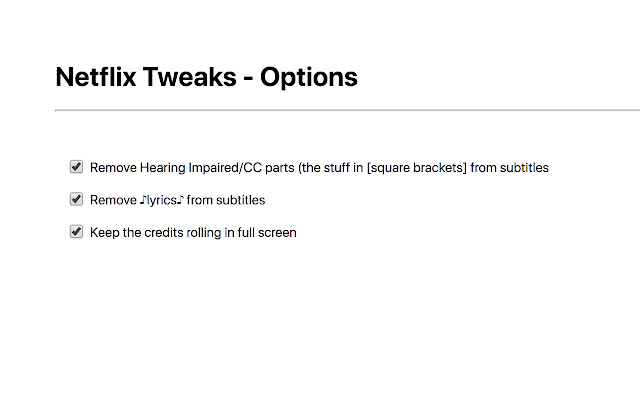 Netflix Tweaks chrome extension
