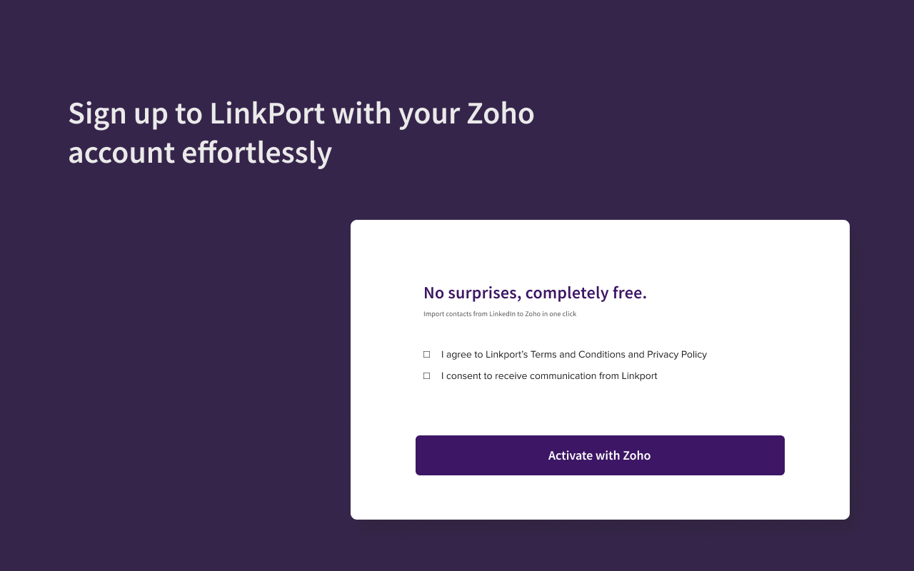 Free LinkedIn to Zoho importer Preview image 0