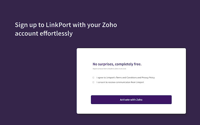 Free LinkedIn to Zoho importer chrome extension