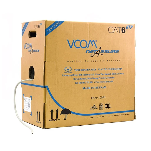 Cáp Mạng Vcom Cat 6 UTP (Thùng 305m)