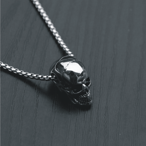 Title 2, Male titanium steel skull necklace