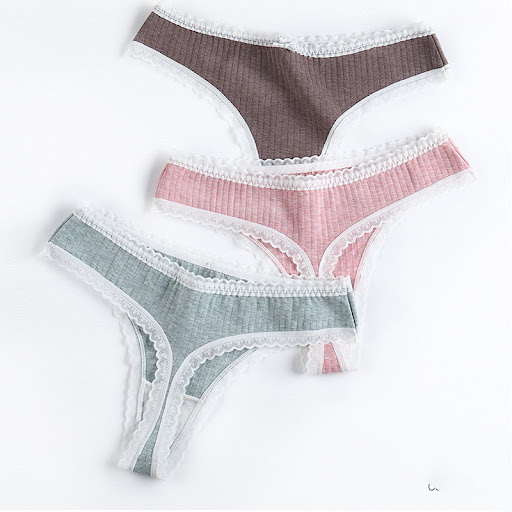 Title 8, Silk T-shaped Womens Cotton Lace-trimmed Panti...