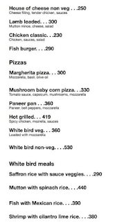 White Bird menu 2