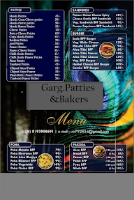 Garg Patties & Bakers menu 1