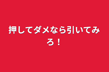 押してダメなら引いてみろ！