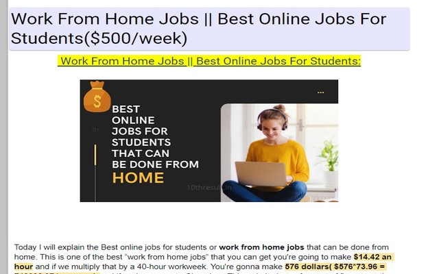 Work From Home Jobs Without Investment chrome extension