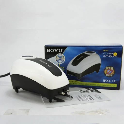 BOYU High Power Fish Tank Oxygen Air Pump Fish Aquarium Air Compressor Adjustable Air Flow Oxygen Pump for Fish 220V-24