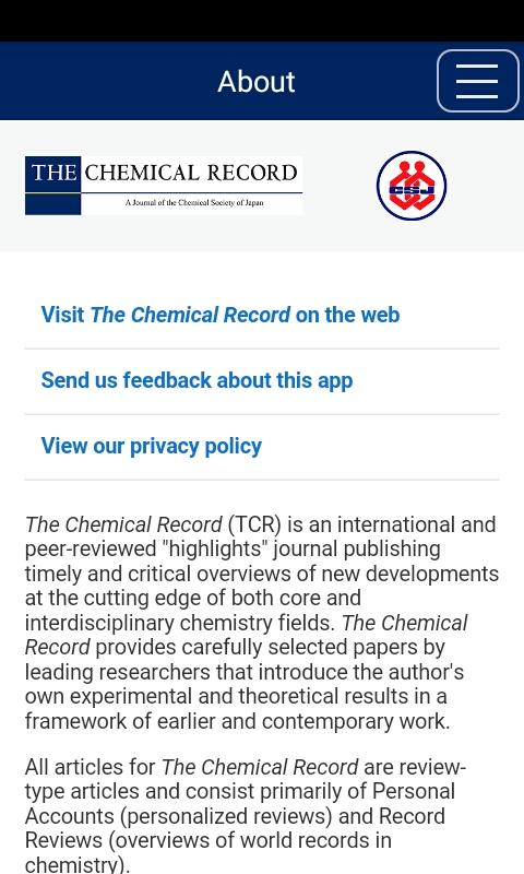 The Chemical Record Screen 1